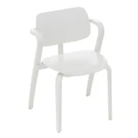 artek - chaise avec accoudoirs aslak - blanc/laqué/structure bouleau massif laqué/pxhxp 53x76x50cm